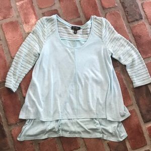 Knit,  layered look sweater top